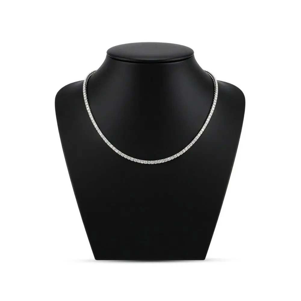 Italian 10.80ct Diamond Tennis Rivière Necklace