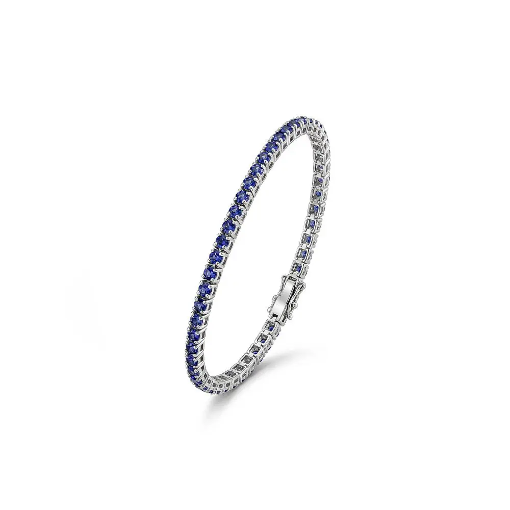 Italian Sapphire Tennis Bracelet in 18K