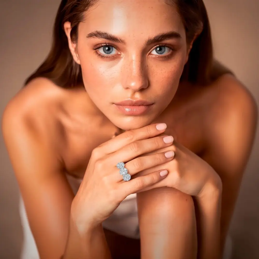 Italian Trilogy Diamond Ring in 18K Gold