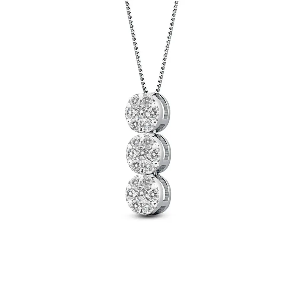 Italian Diamond Pendant in 18K White Gold