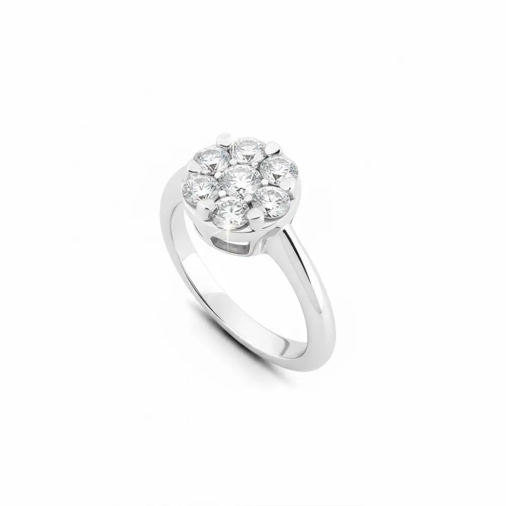 Italian Diamond Cluster Ring in 18K Gold
