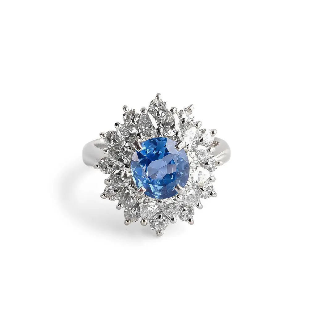 Sapphire & Diamond Ring in Platinum
