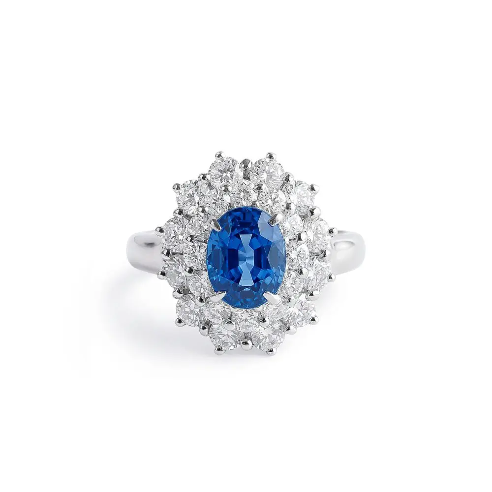 Sapphire & Diamond Ring in Platinum