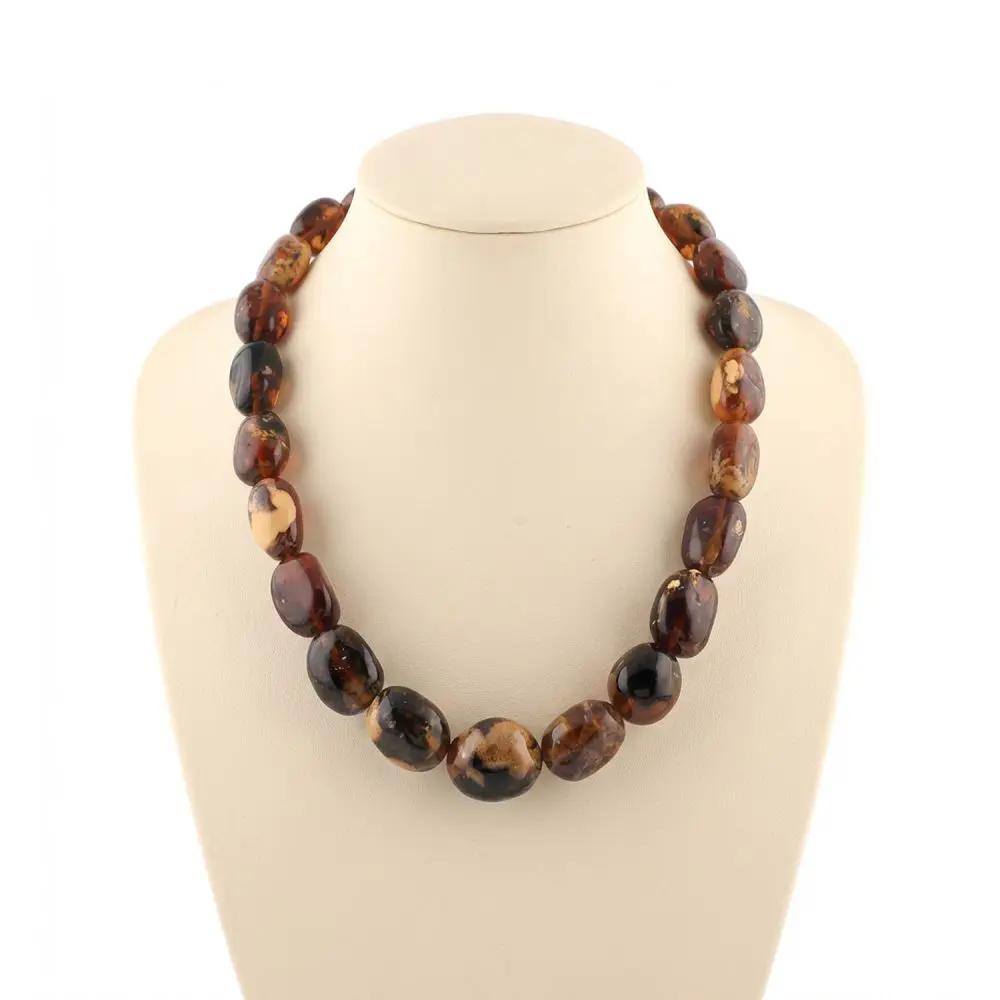 Italian Large Amber Bead Necklace