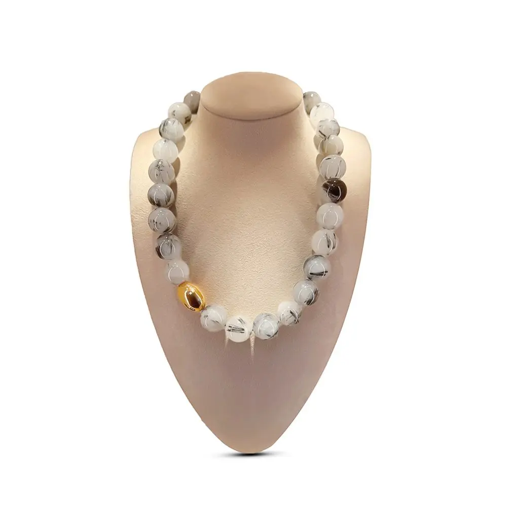 Italian Tourmaline Quartz & 18K Gold Necklace