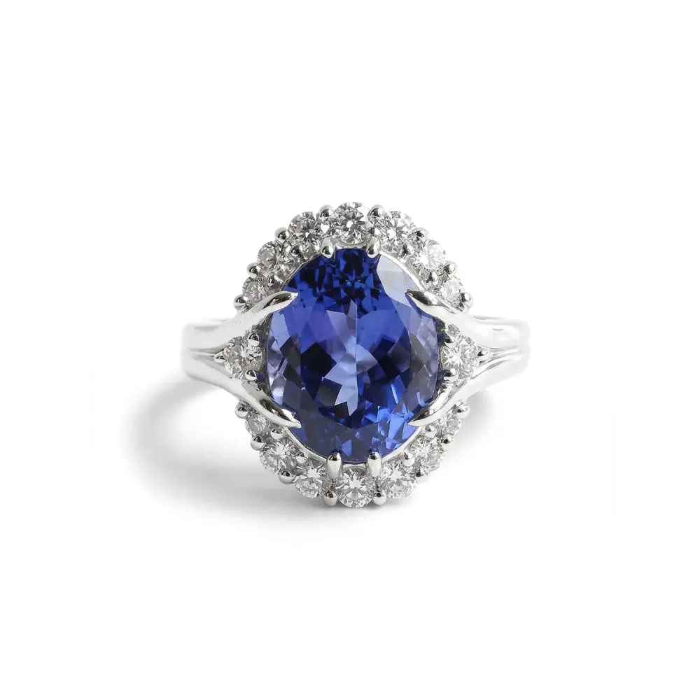 Tanzanite & Diamond Dress Ring in Platinum