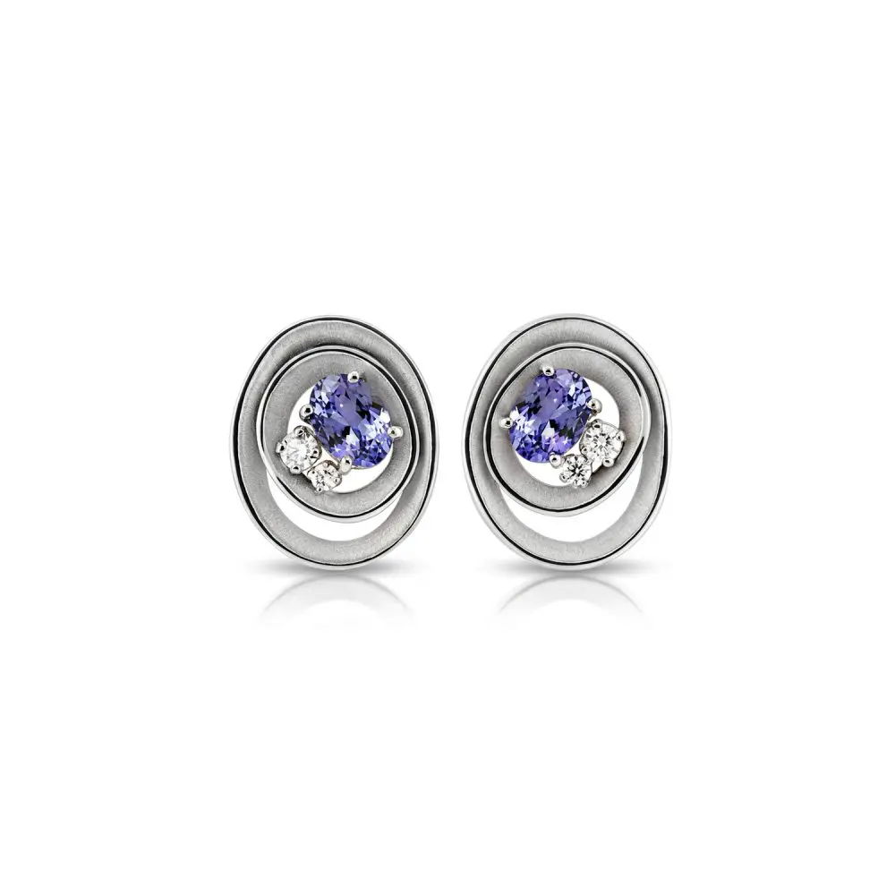 Cammilli Tanzanite & Diamond Earrings in 18K