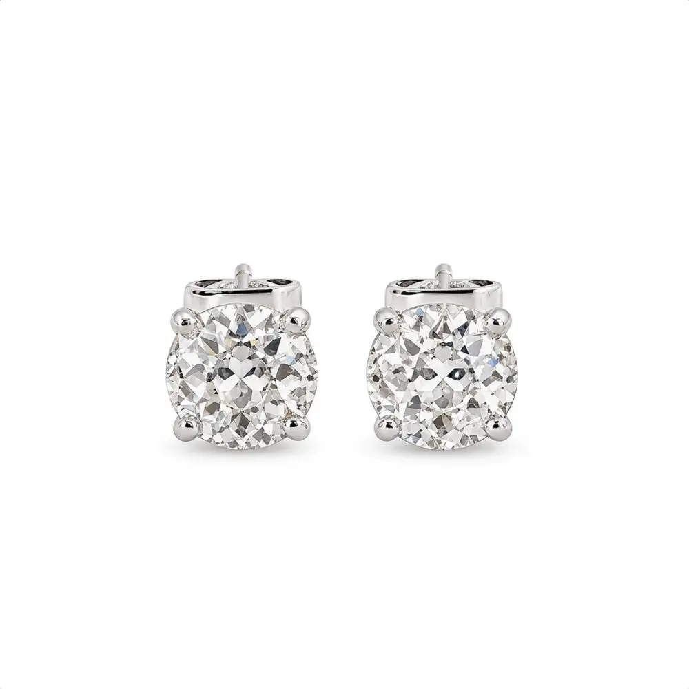 Diamond Stud Earrings in 18K White Gold