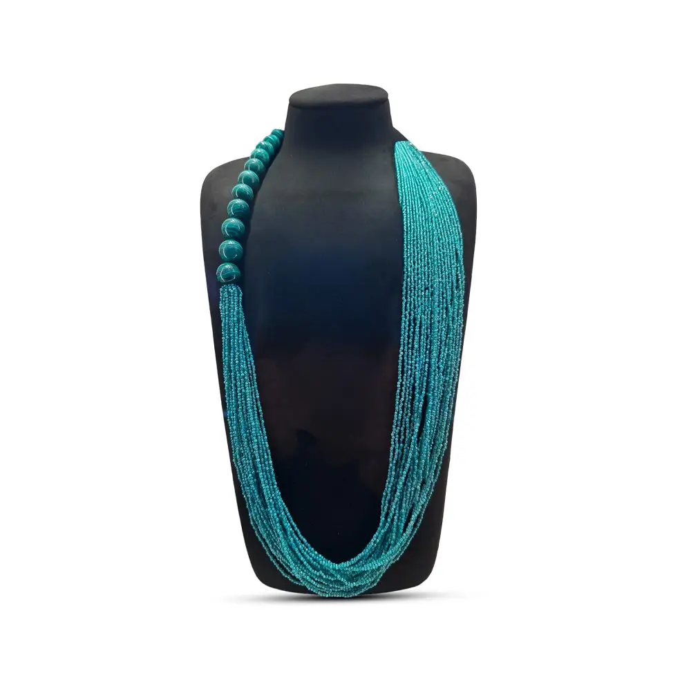 Italian Multi-Strand Malachite Necklace