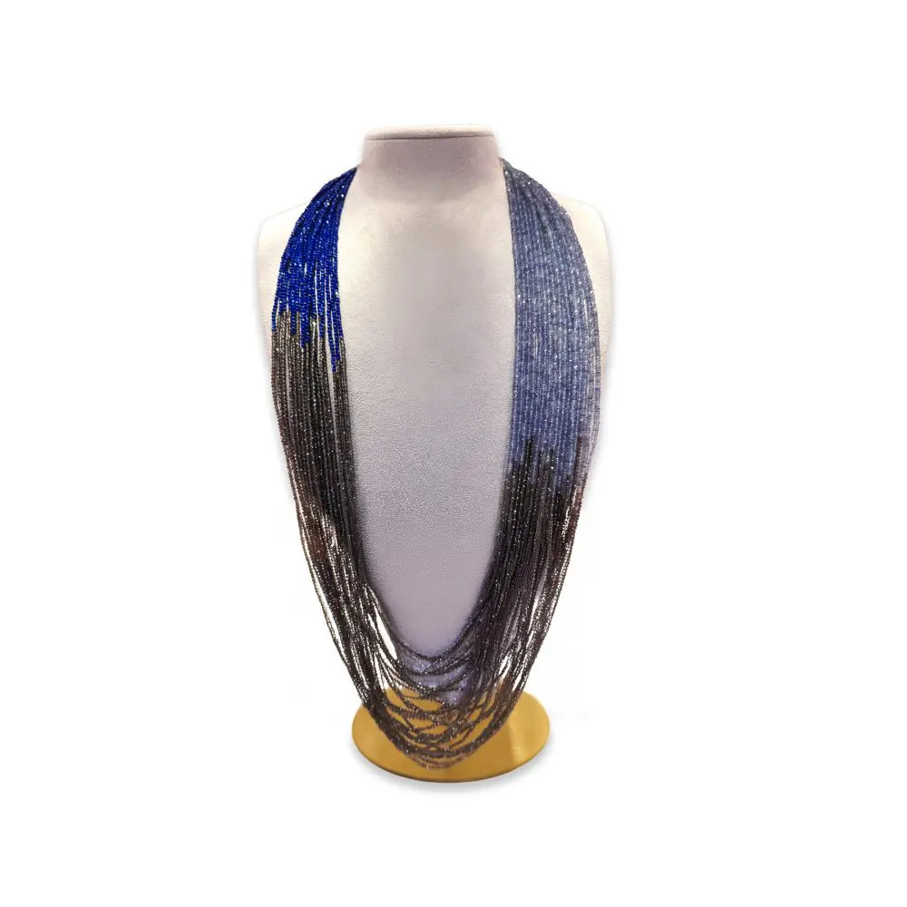 Italian Multi-Strand Lapis & Iolite Necklace