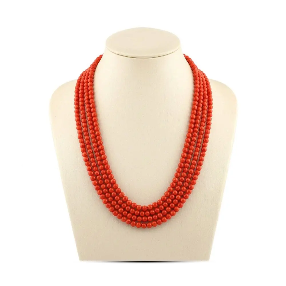 Italian Multi-Strand Coral Necklace