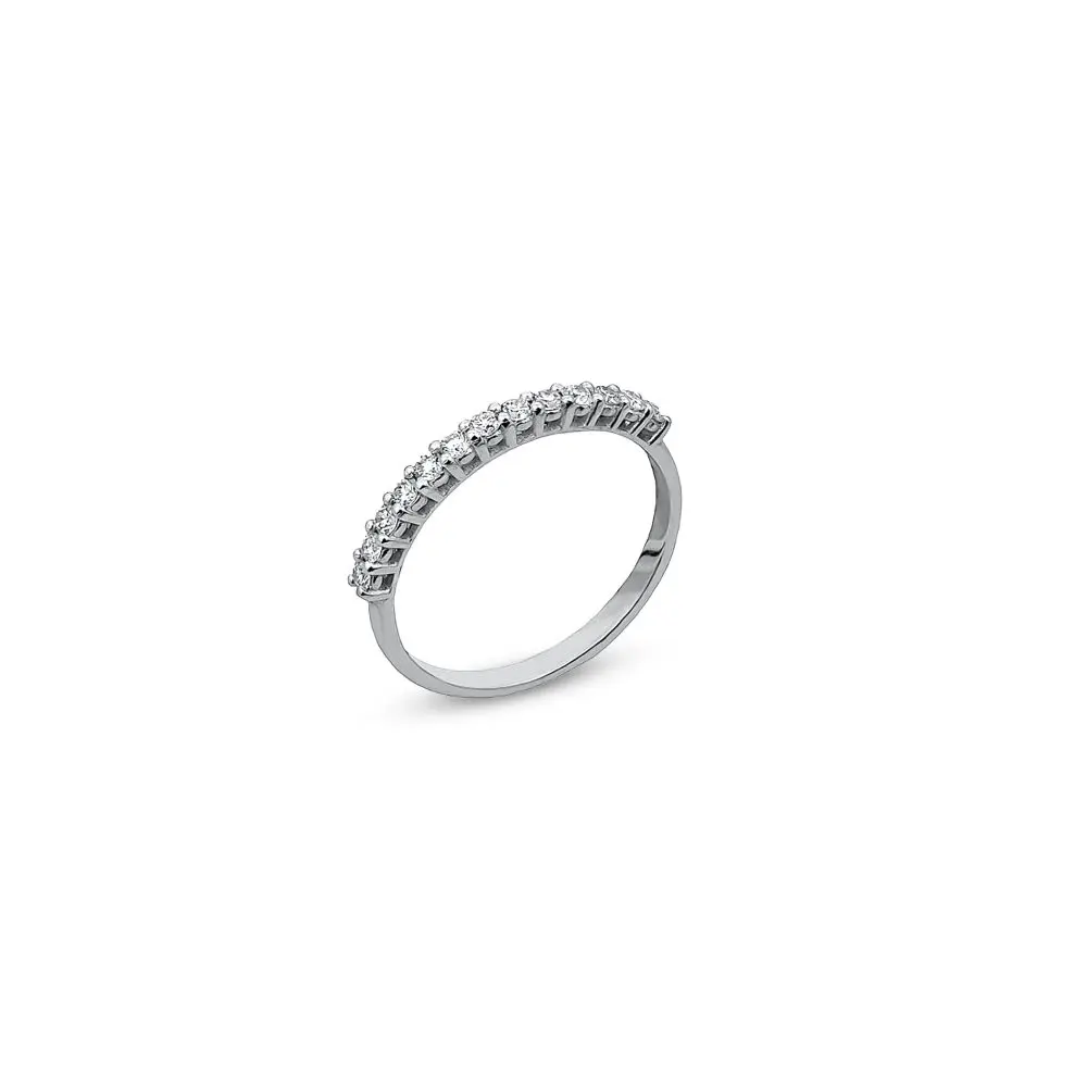 Diamond Half Eternity Band in 18K Gold