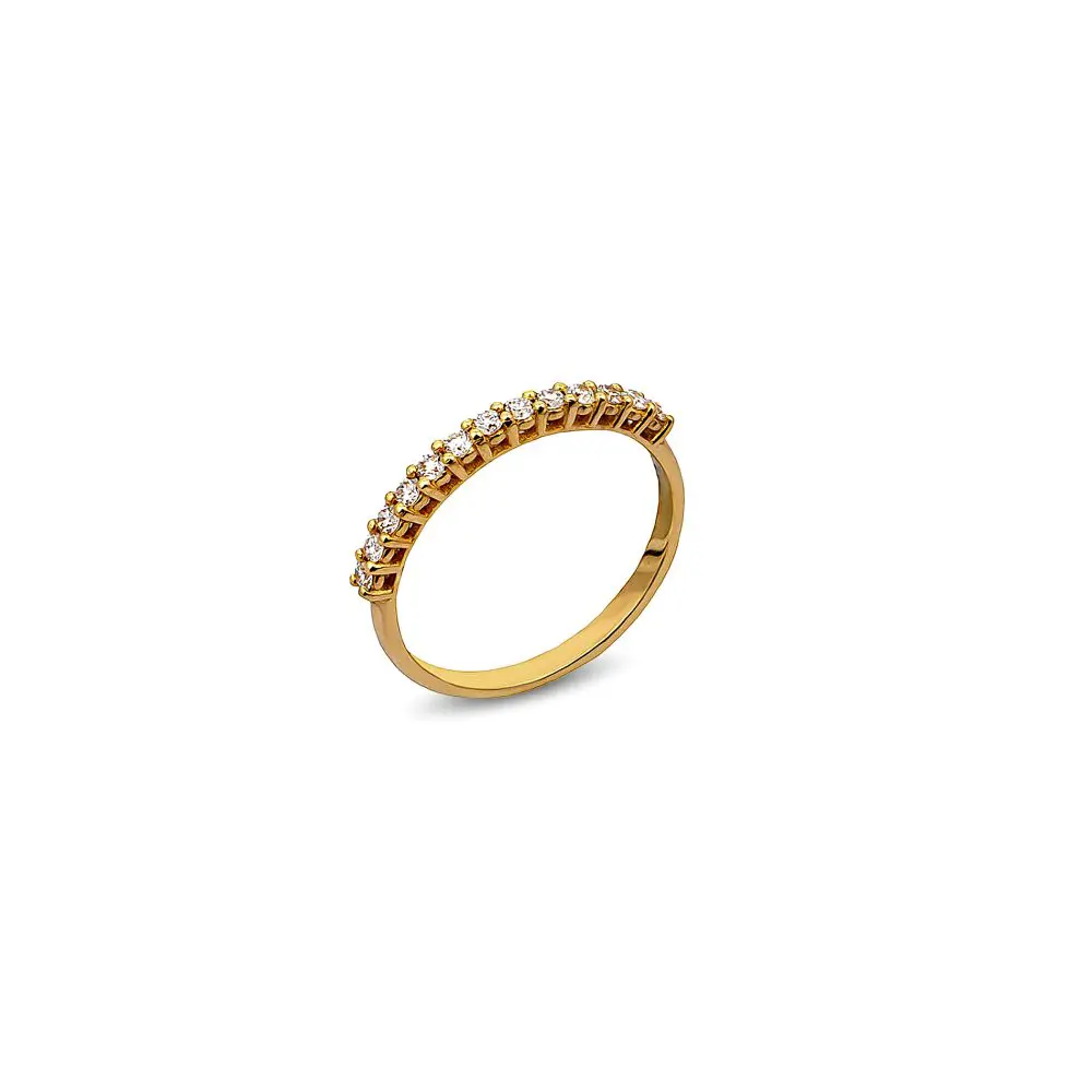 Diamond Half Eternity Band in 18K Gold