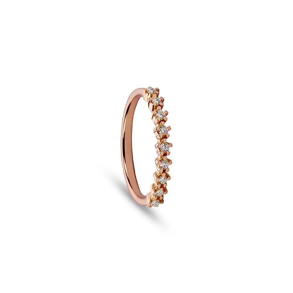 Diamond Half Eternity Band in 18K Rose Gold