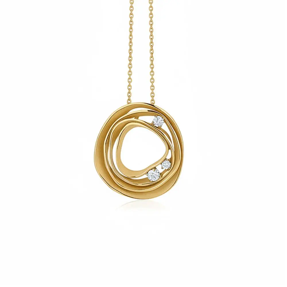 Cammilli Dune Series Diamond Pendant in 18K Gold