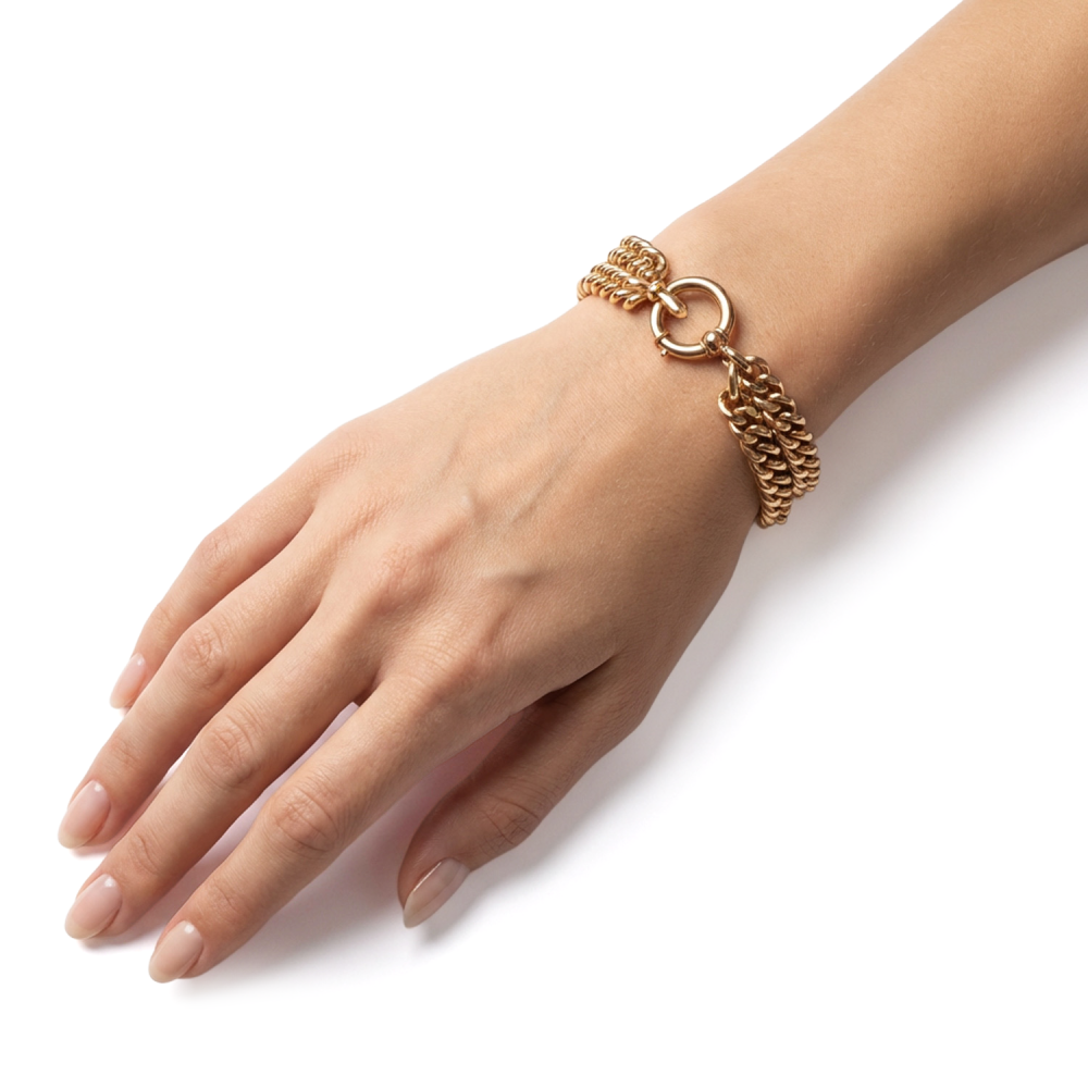 Solid Curb Link Chain Bracelet in 14K Gold