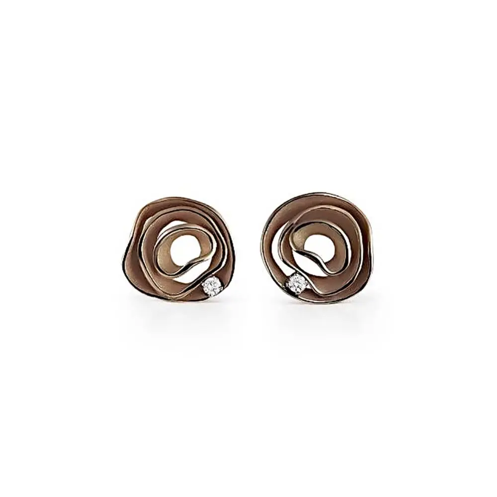 Cammilli Earrings in 18K Chocolate Brown Gold