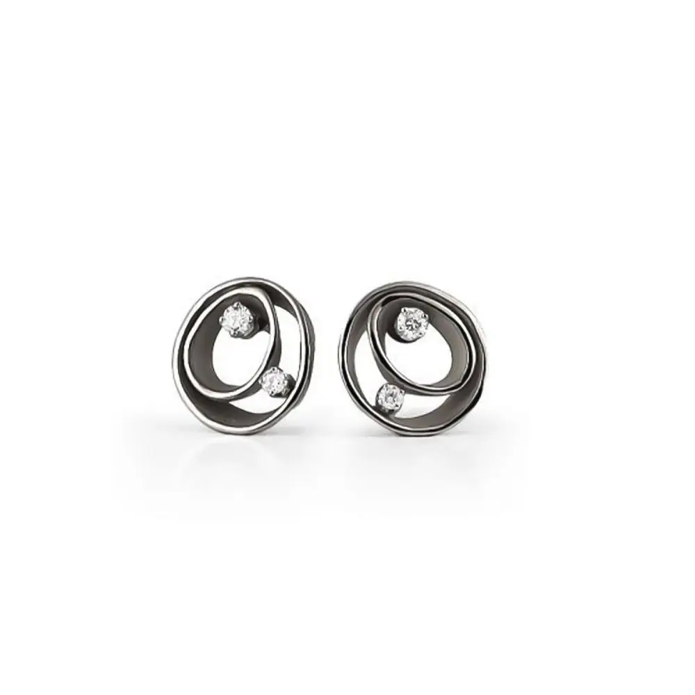 Cammilli Earrings in 18K Black Lava Gold