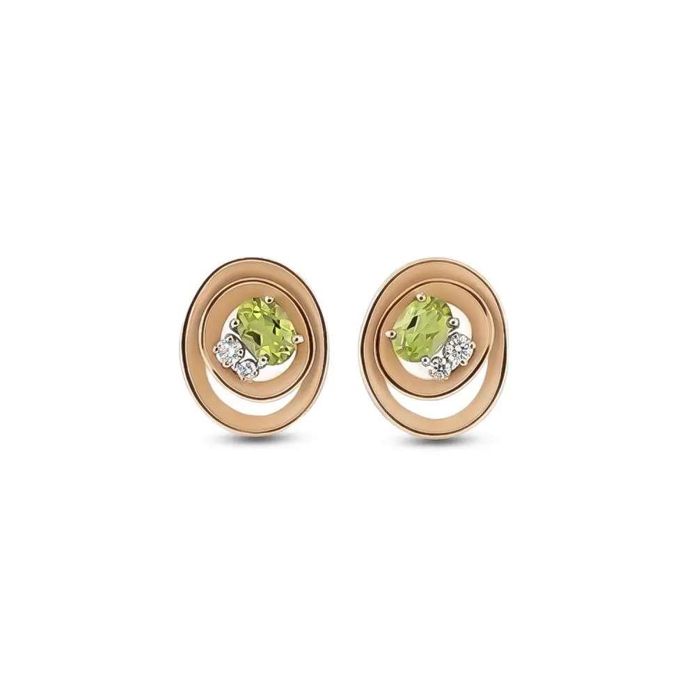 Cammilli Peridot & Diamond Earrings in 18K