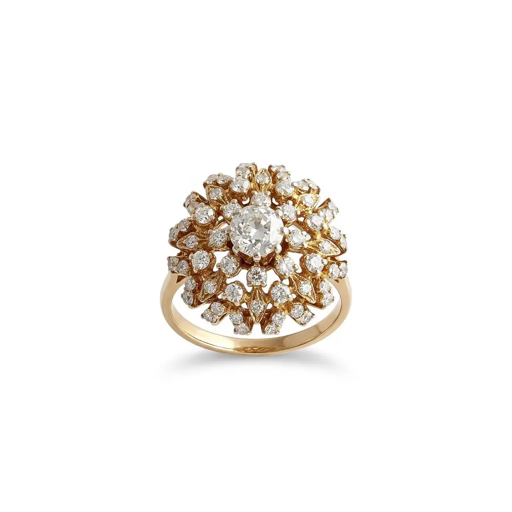 Diamond Cluster Cocktail Ring in 18K Gold