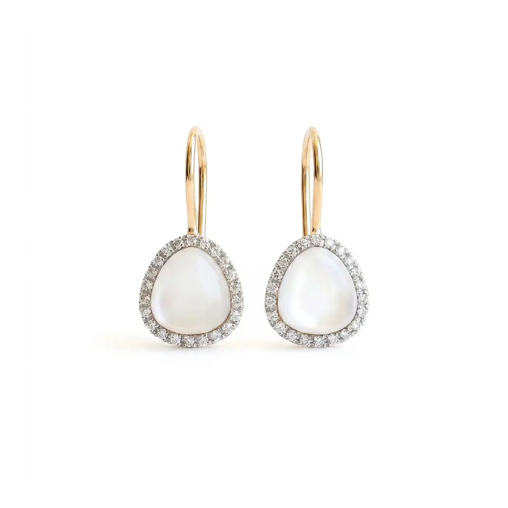 Italian Ialino & Diamond Earrings in 18K Gold