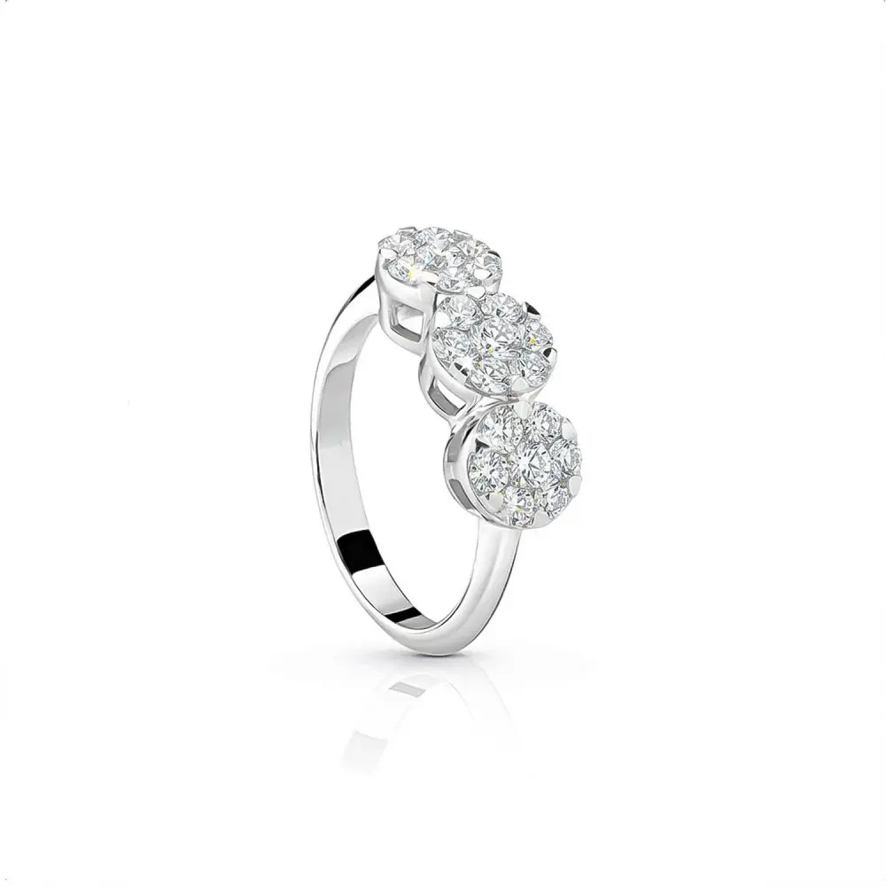 Italian Trilogy Diamond Ring in 18K Gold
