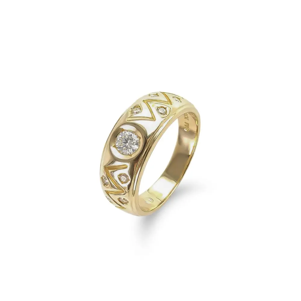 Diamond Vintage Band in 18K Yellow Gold