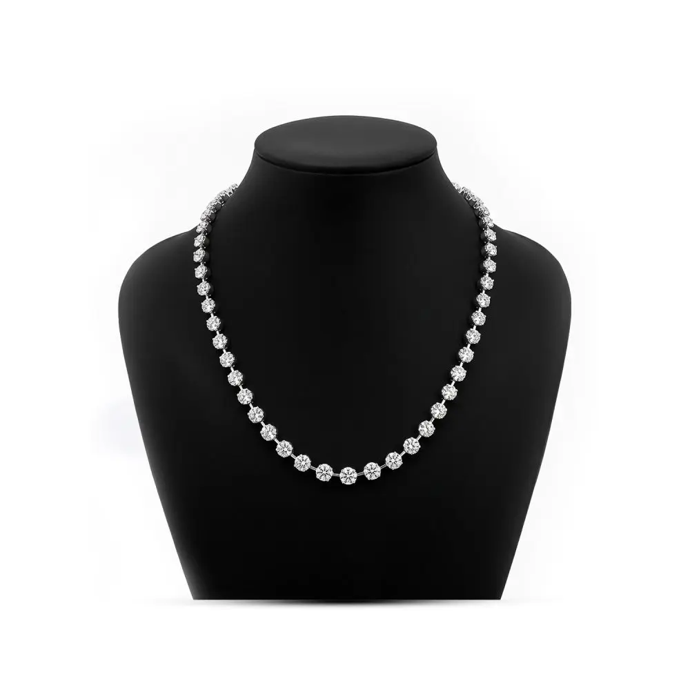 Diamond Tennis Rivière Necklace in 14K