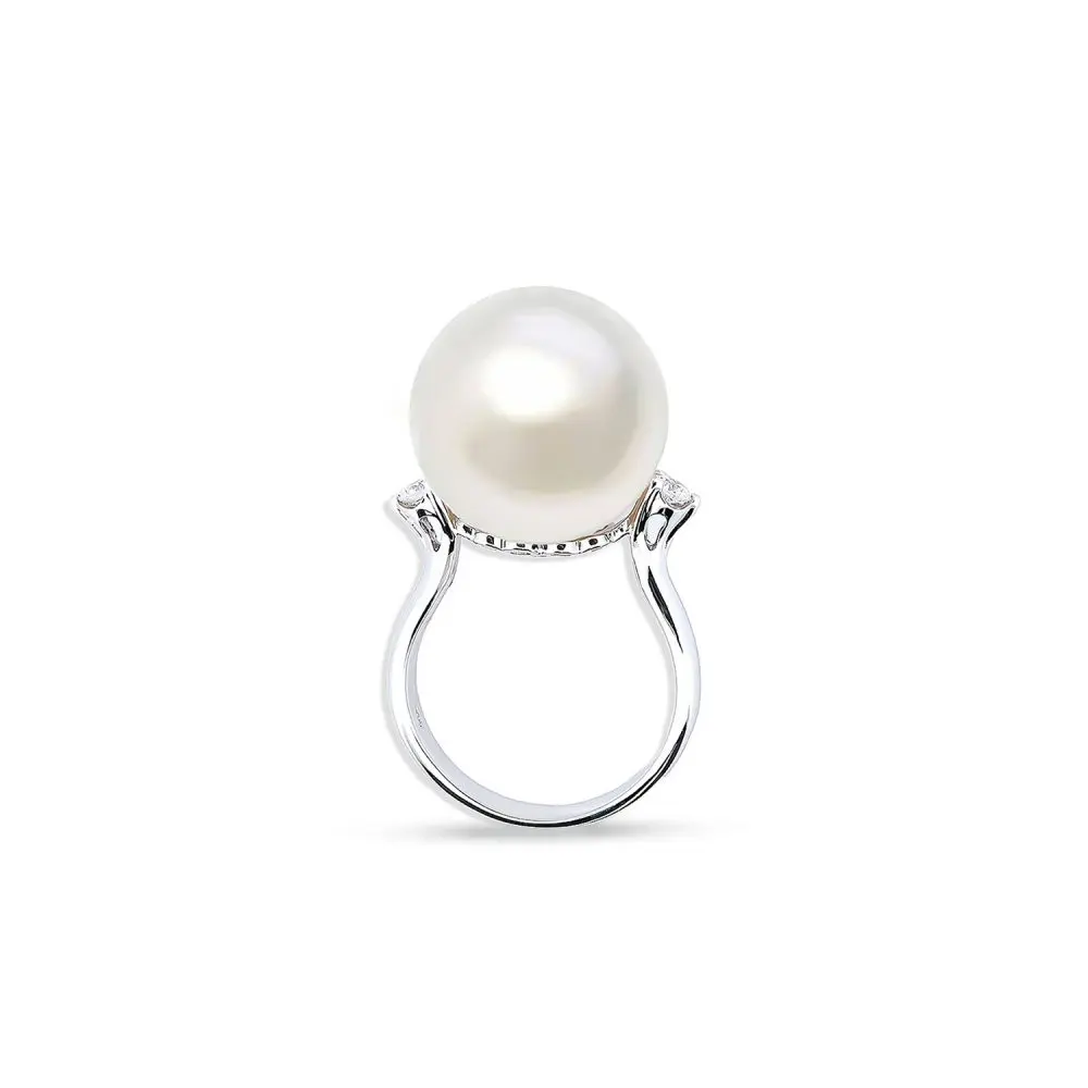 South Sea Pearl & Diamond Ring in 18K Gold