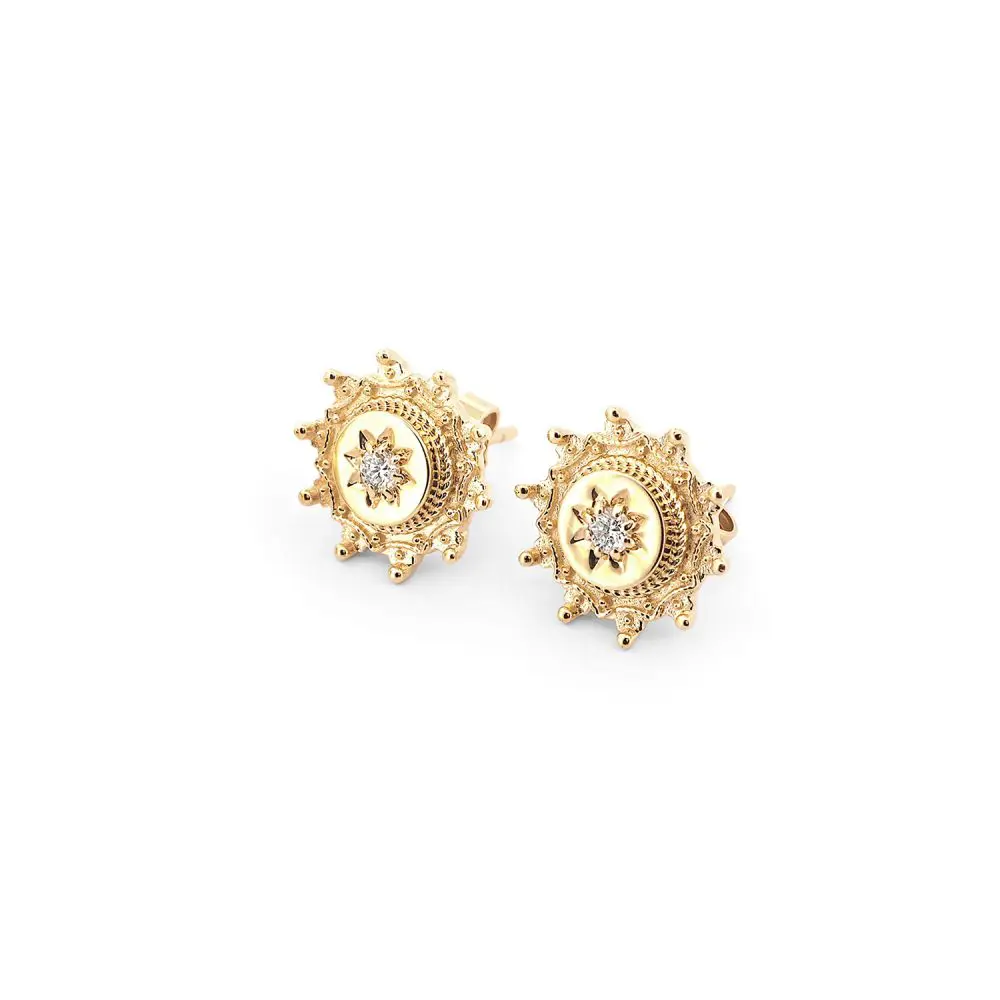 Diamond Stud Earrings in 9K Gold