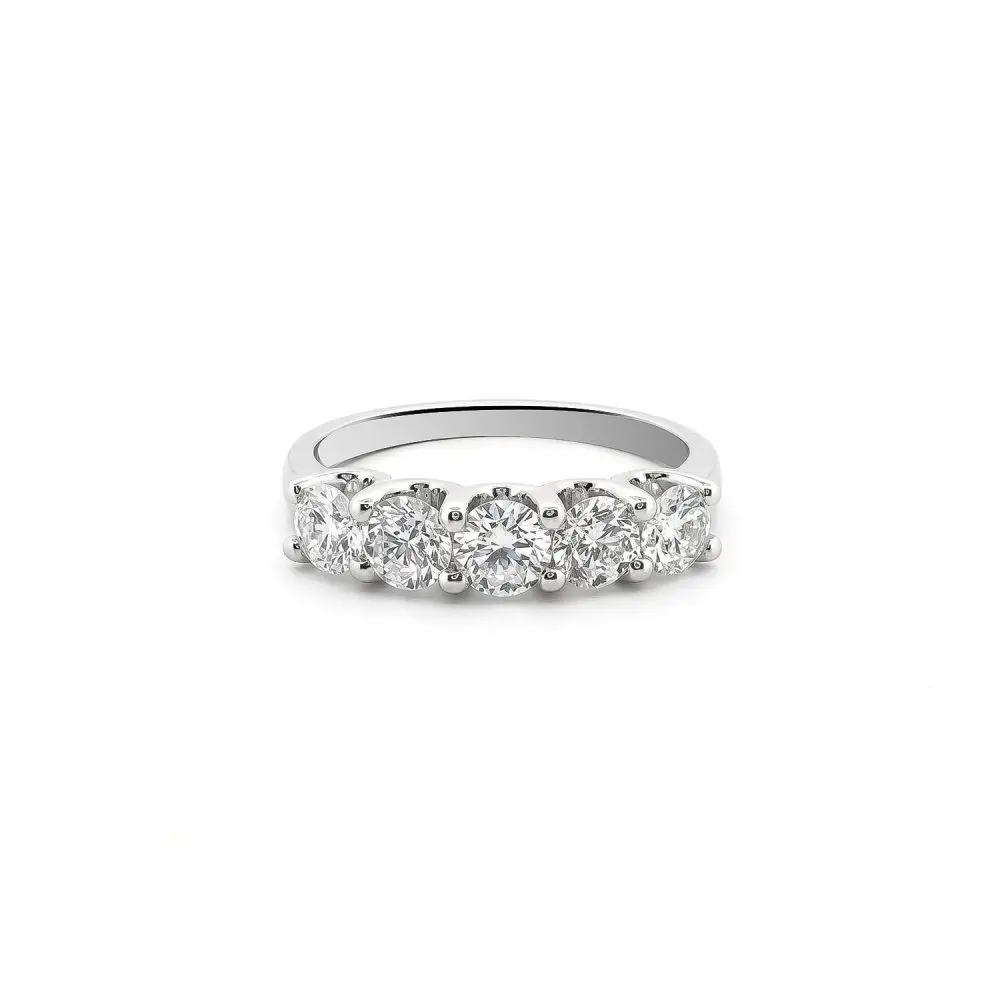 Five-Stone Diamond Band in 18K Gold