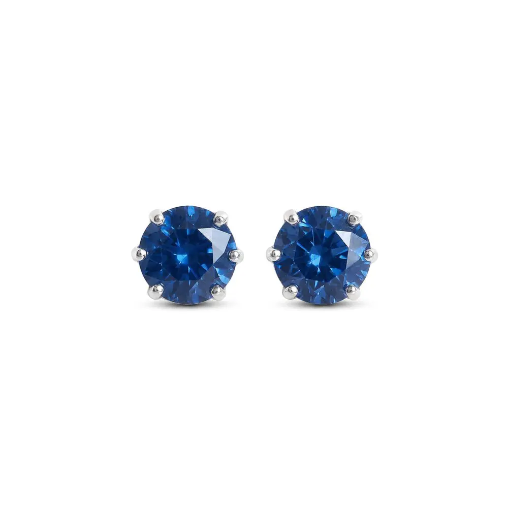 Sapphire Solitaire Stud Earrings in 18K Gold