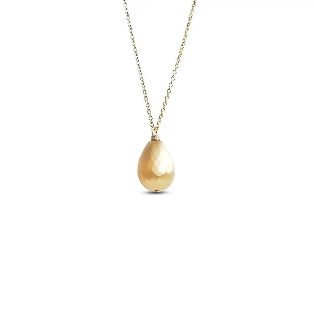 Italian Diamond & Satin 18K Gold Pendant