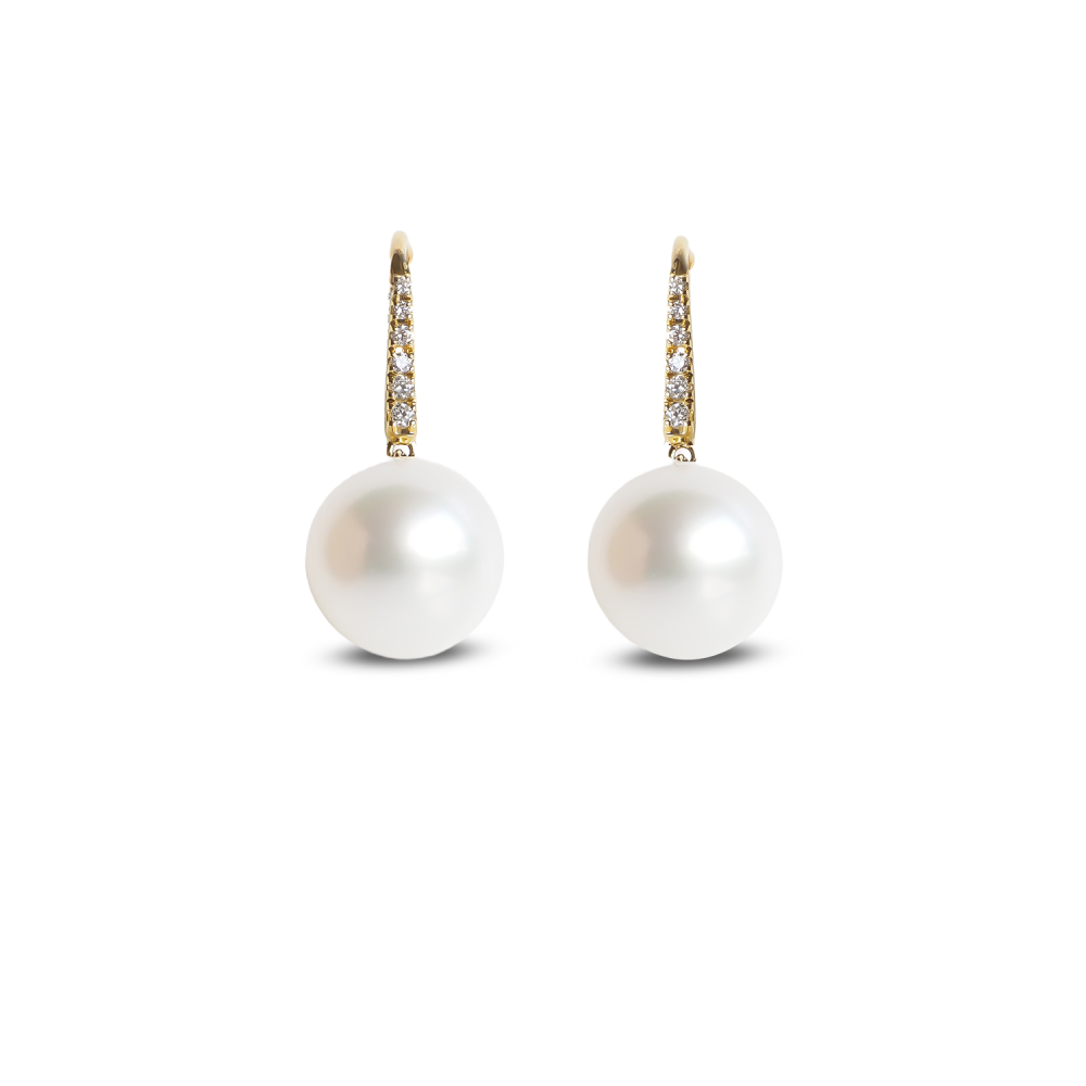 Autore South Sea Pearl & Diamond Drop Earrings