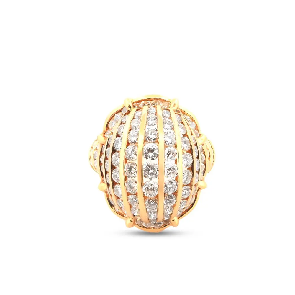 Diamond Dome Cocktail Ring in 18K Gold
