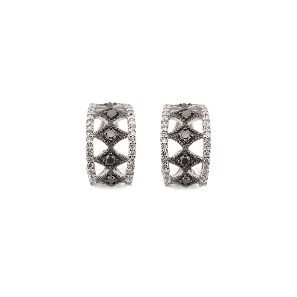 Black Diamond Earrings in 18K Gold