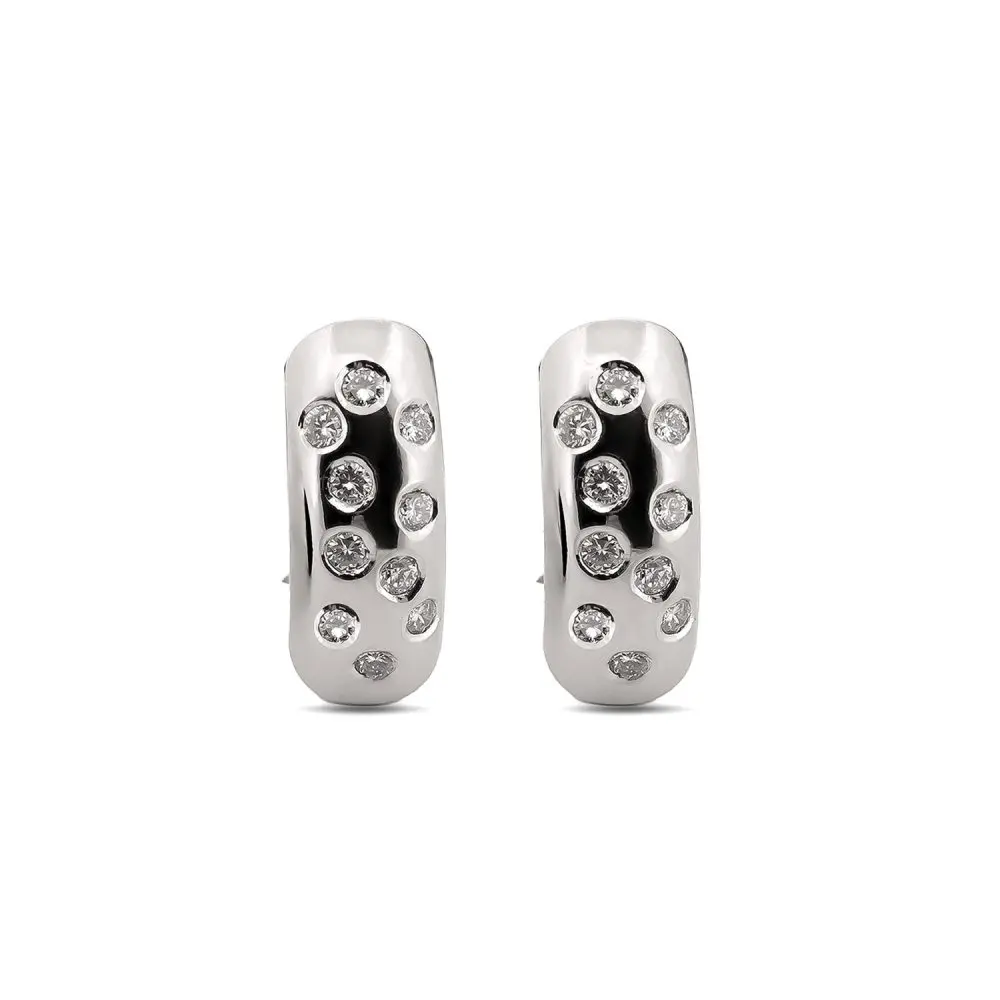 Diamond Huggie Earrings in 18K Gold