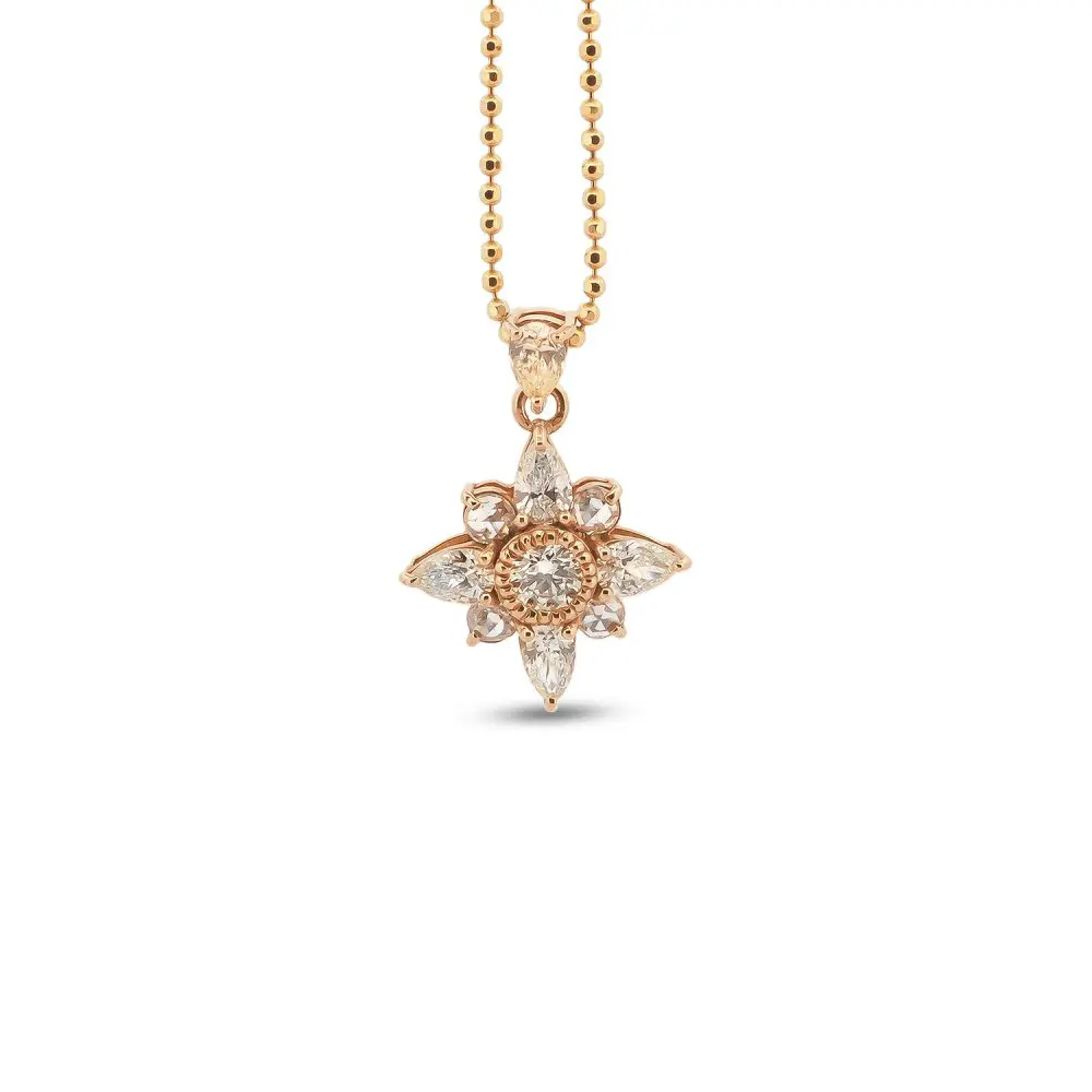 Diamond Pendant in Two-Tone 18K Gold