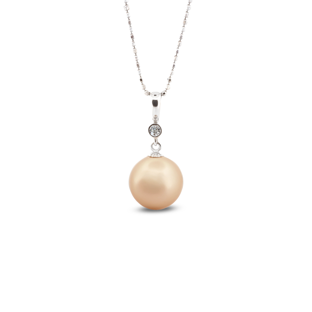 South Sea Pearl & Diamond Pendant in 18K