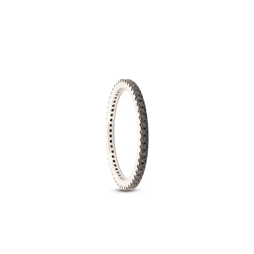 Black Diamond Eternity Band in 18K Gold