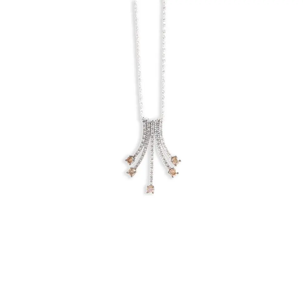 Diamond Tassel Pendant in White Gold