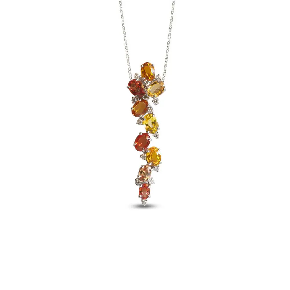 Sapphire & Diamond Pendant in 18 Gold
