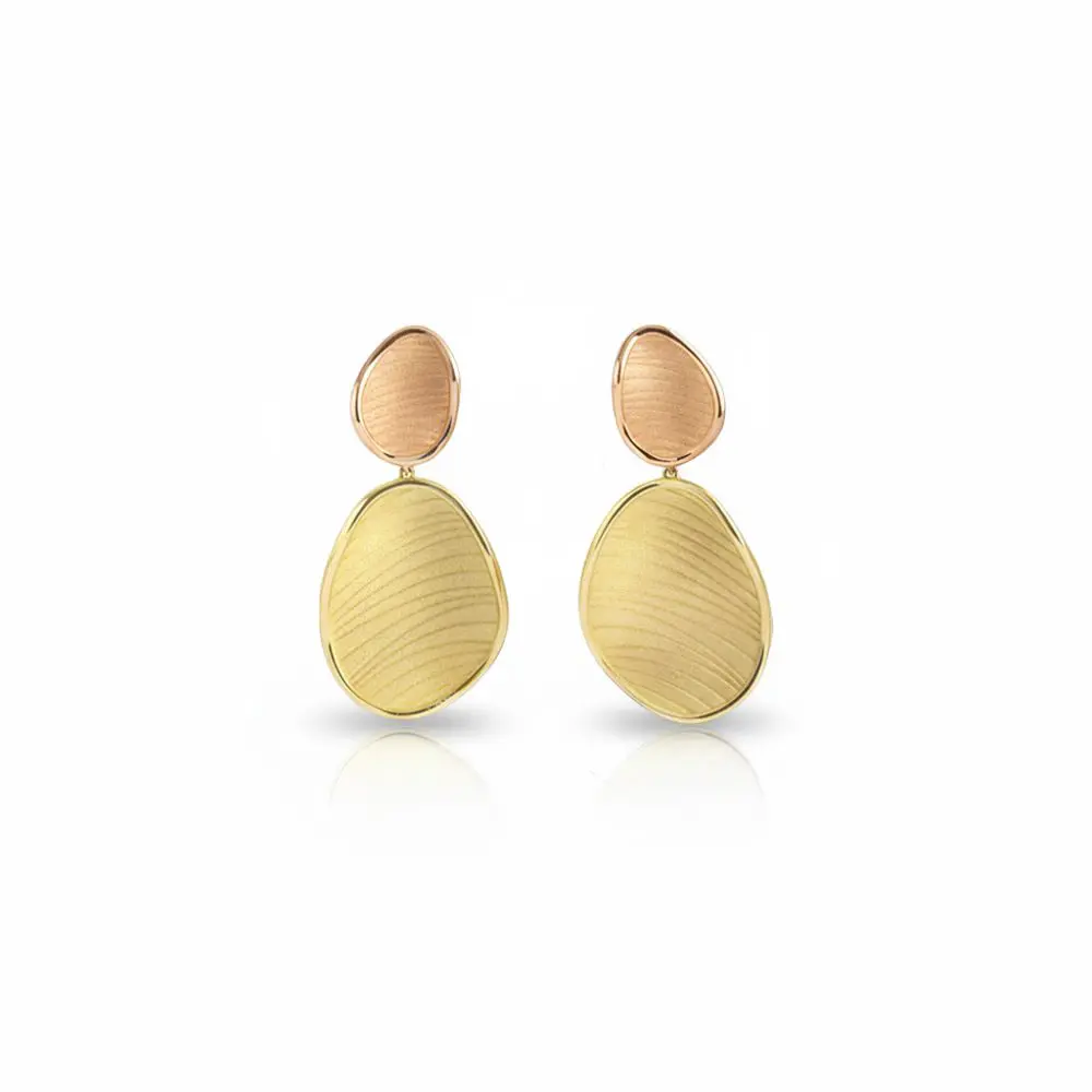 Cammilli Two-Tone Drop Earrings in 18K Gold