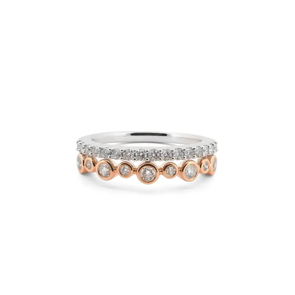 Diamond Two-Tone Dress Ring in 14K Gold