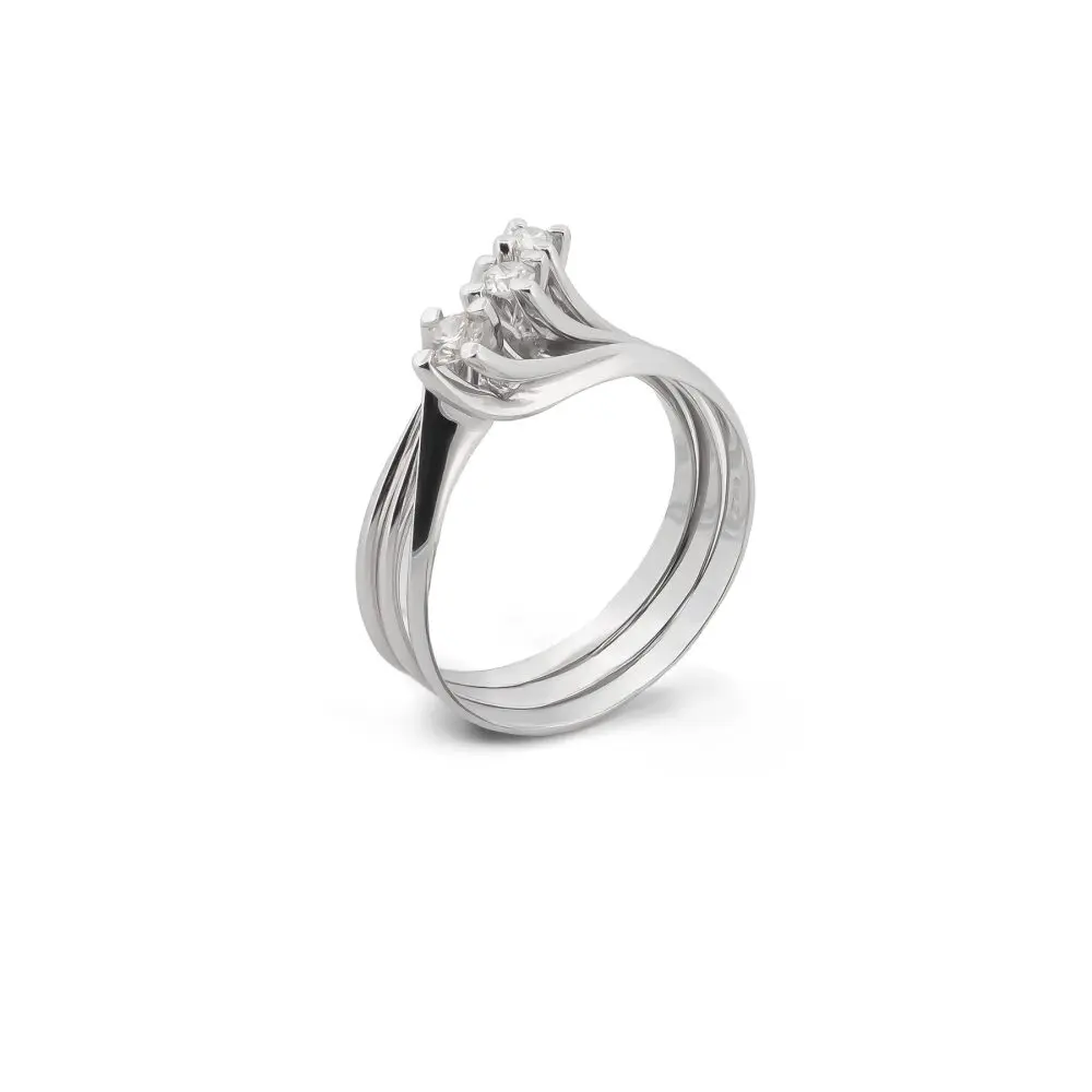 Solitaire Diamond Stacking Ring Set in 18K Gold