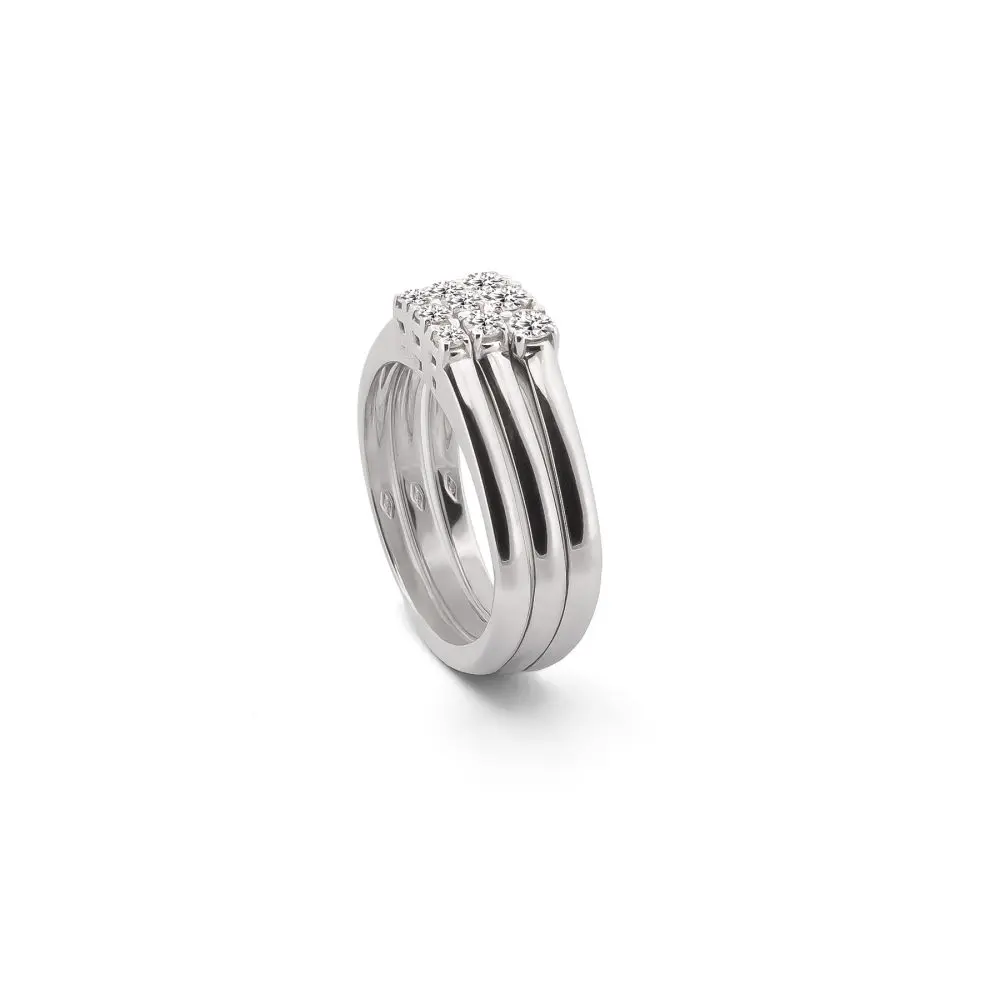Diamonds Stacking Trilogy Ring Set in 18K Gold