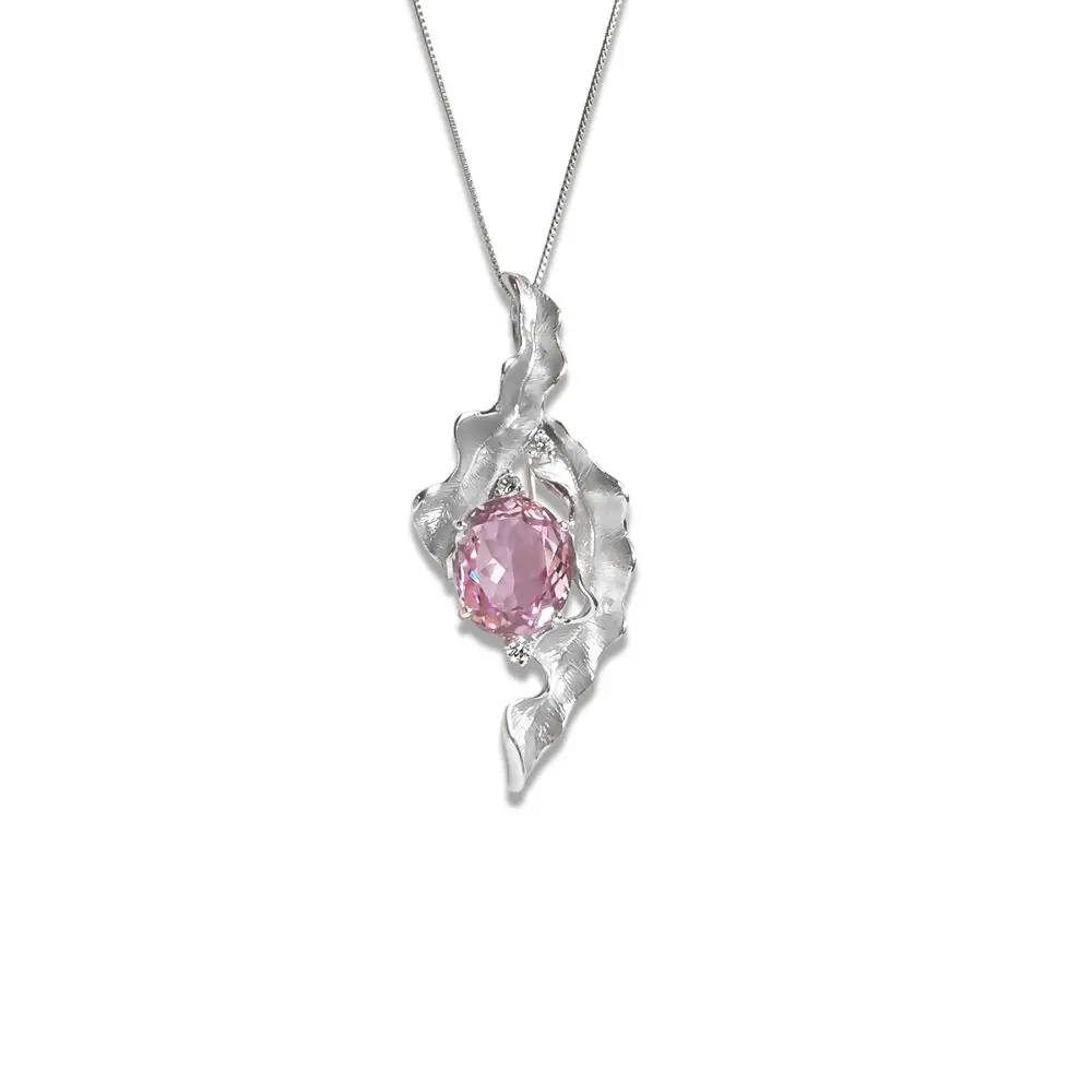 Kunzite & Diamond Pendant/Brooch in 18K