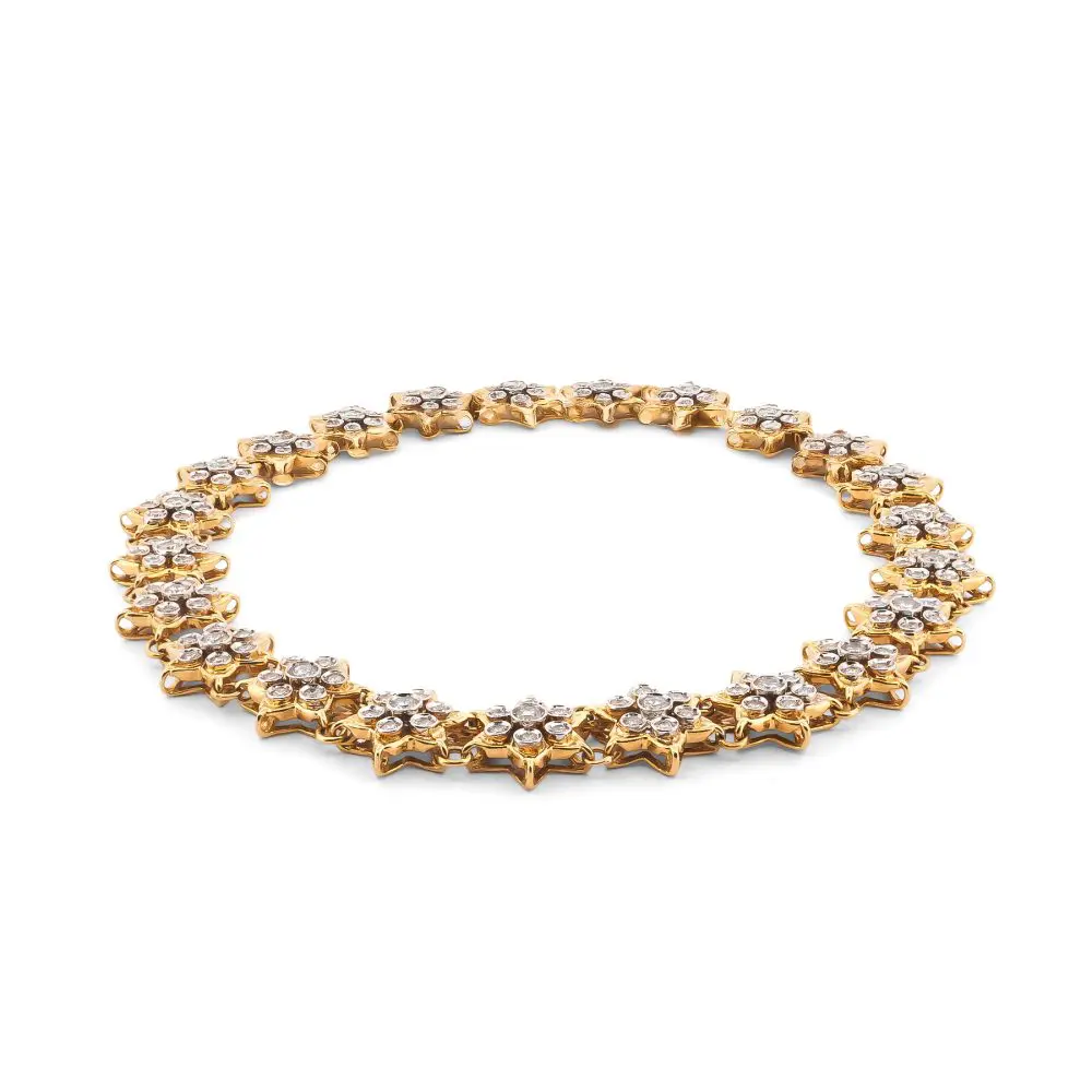 Floral Diamond Cluster Bracelet in 18K Gold