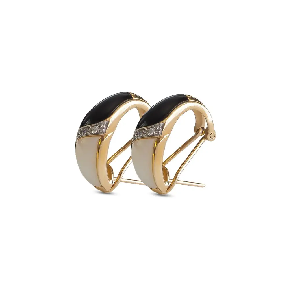 Black Onyx & Mother-of-Pearl Earrings