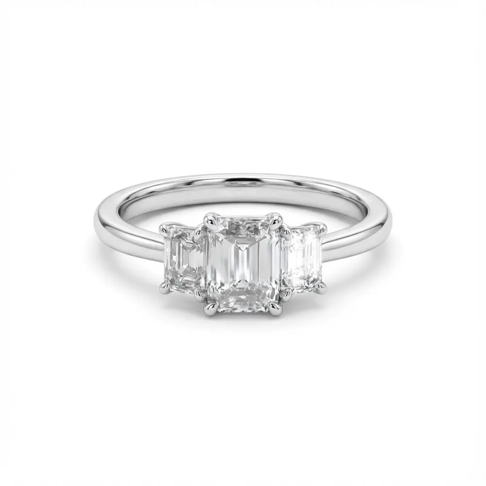 Emerald-Cut Diamond Ring in Platinum